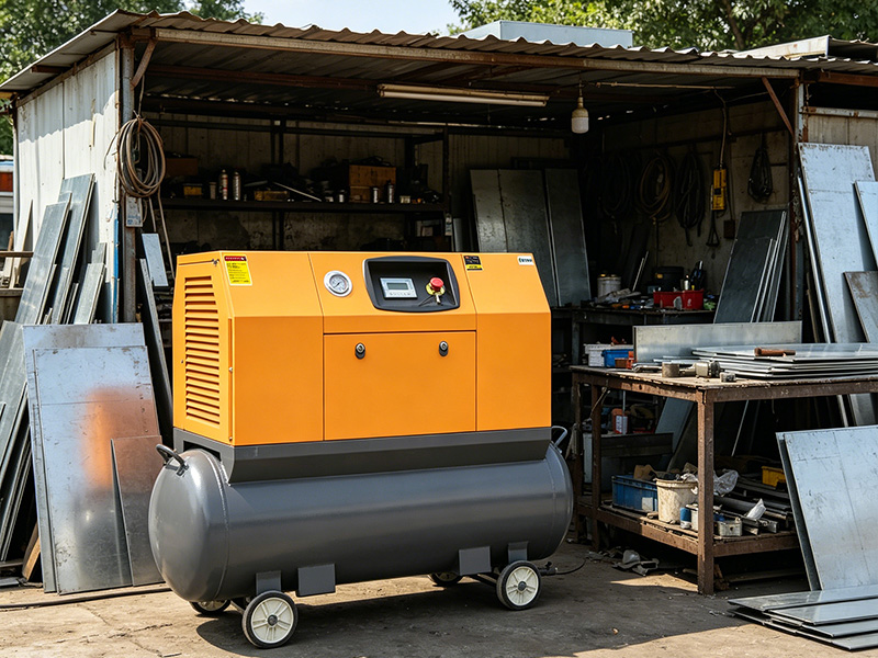 Portable Screw Compressor with Wheel